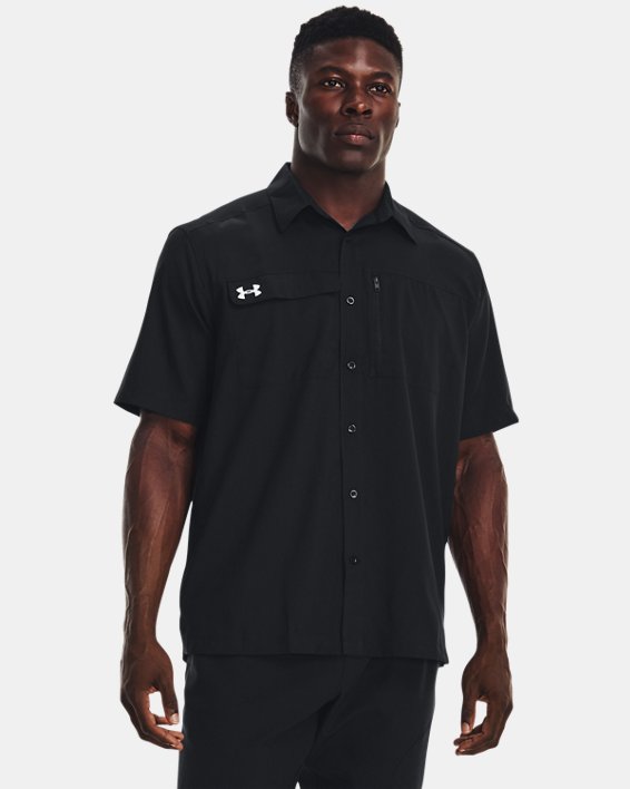 Men's UA Motivator Coach's Button Up Shirt, Black, pdpMainDesktop image number 1